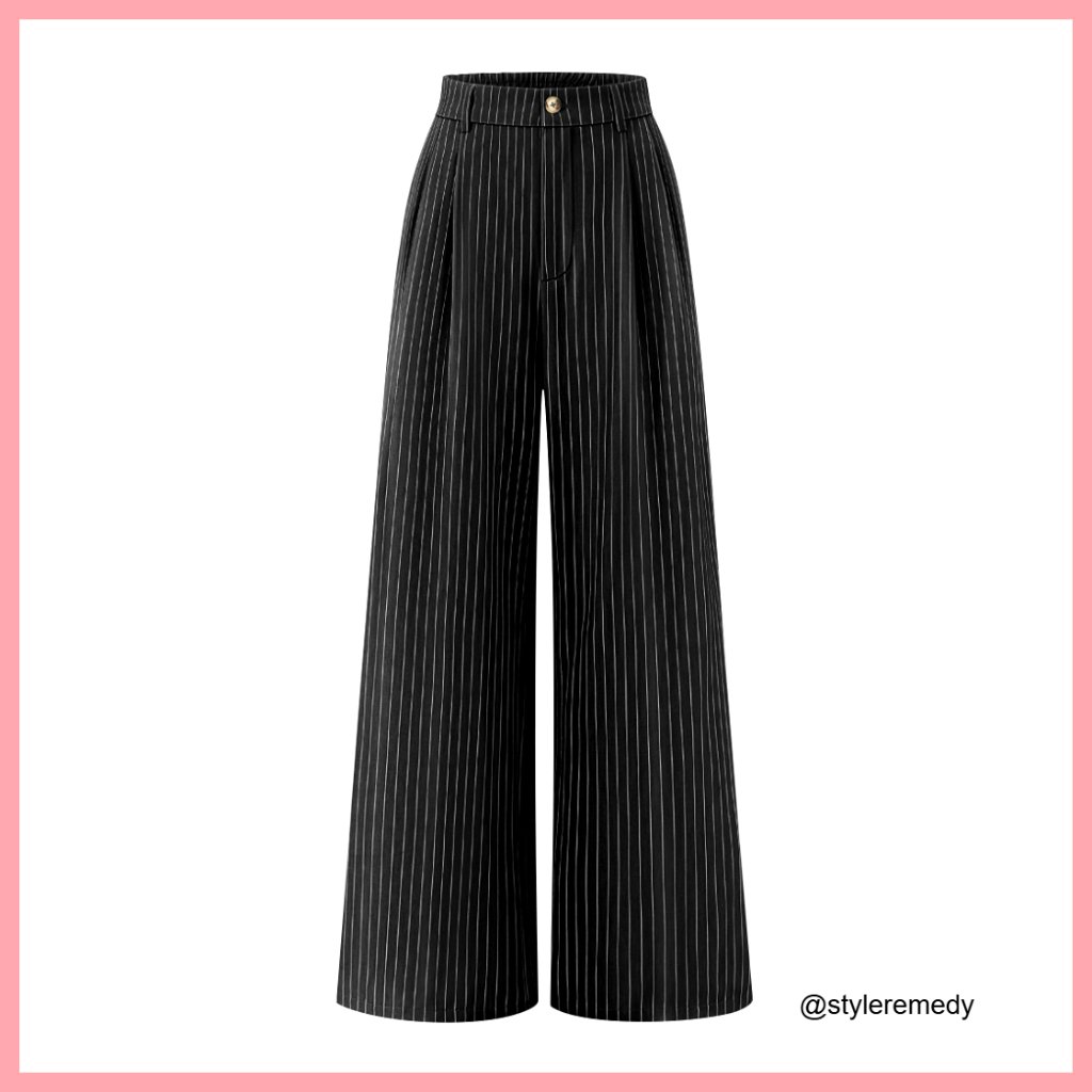 Wide Leg Palazzo Pants High Waist Straight Business Casual With Pockets